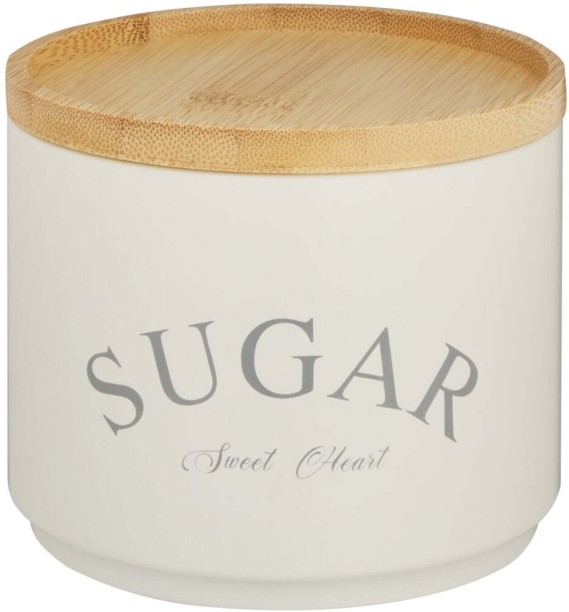 Aqua Wooden, Iron Tea Coffee & Sugar Container  - 0.6 ml