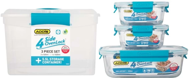 Addis Plastic, Glass Grocery Container  - 5.5 l