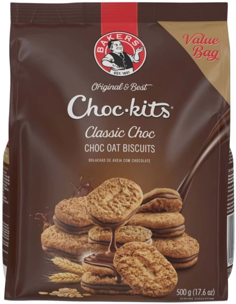 Bakers Classic Choc Oat Biscuits Cream Filled Biscuit