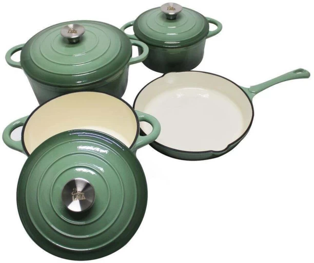 LMA Dutch-119 Non-Stick Coated Cast Iron Cookware Set