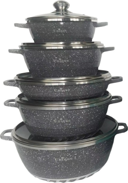 Unique 10 Piece Non-Stick Coated Aluminium Cookware Set