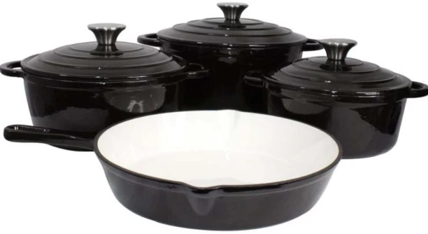 Avi Authentic Cast Iron Dutch Oven Cookware Pot Set Cast Iron Cookware Set