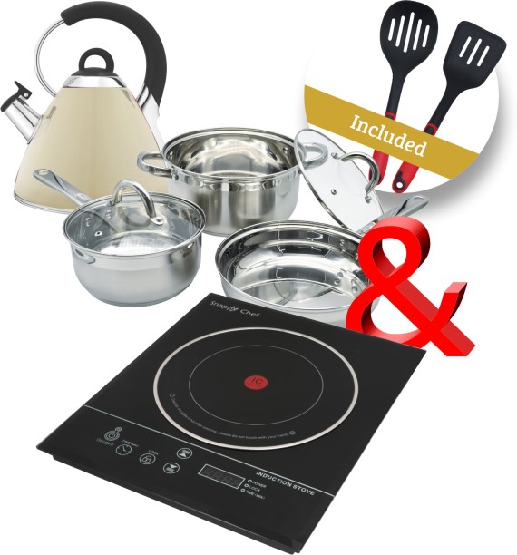 Snappy Chef SCSC010 Stainless Steel, Glass, Steel Cookware Set
