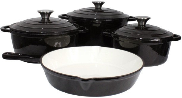 cast iron black 30987 Non-Stick Coated Cast Iron Cookware Set