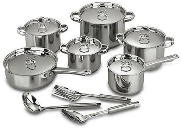 ELCTRO WORLD Stainless steel Pot set 15 PCS Stainless Steel Cookware Set