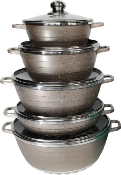 Unique 10 Piece Non-Stick Coated Aluminium Cookware Set