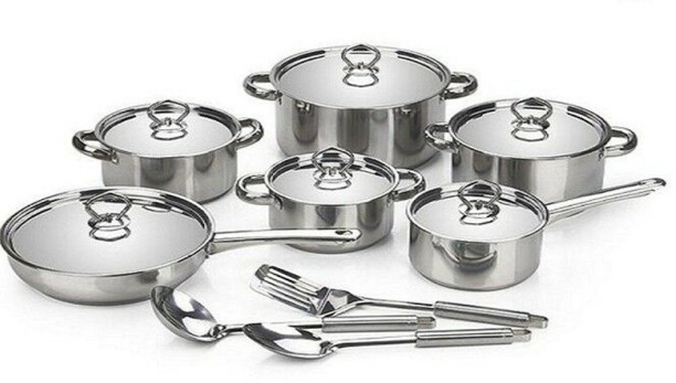 SMTE Heavy Bottom Stainless Steel Cookware Stainless Steel Cookware Set