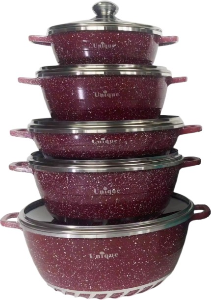 Unique 10 Piece Non-Stick Coated Aluminium Cookware Set