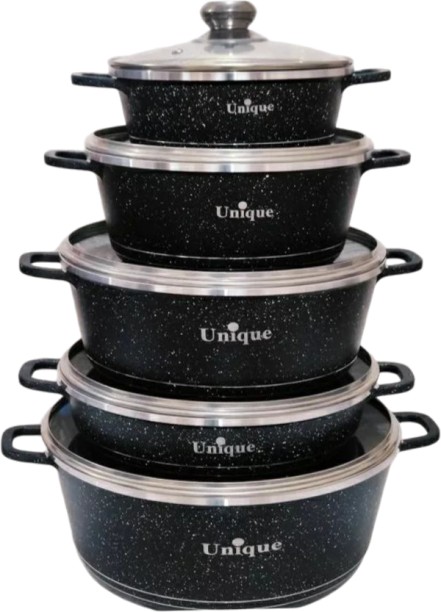 Unique 10 Piece Non-Stick Coated Aluminium Cookware Set