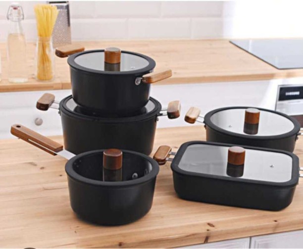 HIMART nosa4367 Non-Stick Coated Stainless Steel Cookware Set