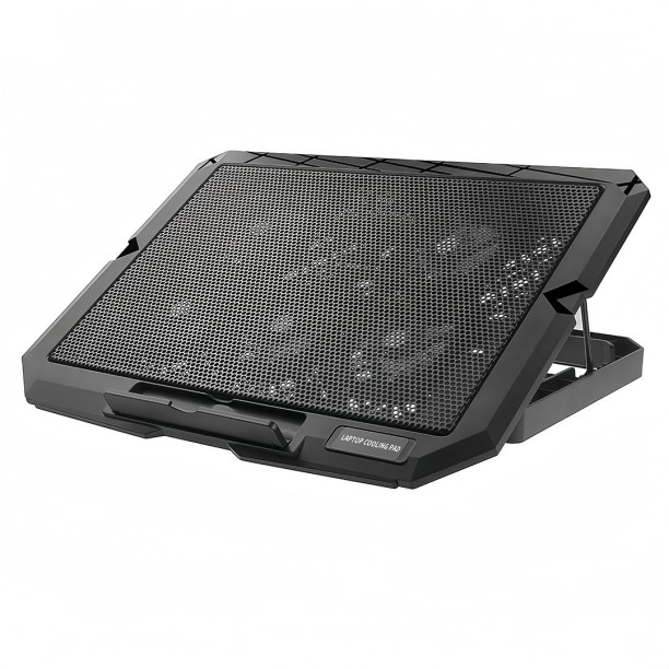 Blue Carbon Laptop Cooling Pad with 5 Quiet Fans 12-17inch PC Height Adjustable Cooler