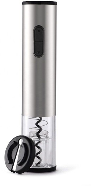 Rechargeable Electric Corkscrew Wine Opener - Silver NA Silver Stainless Steel Electric Corkscrew