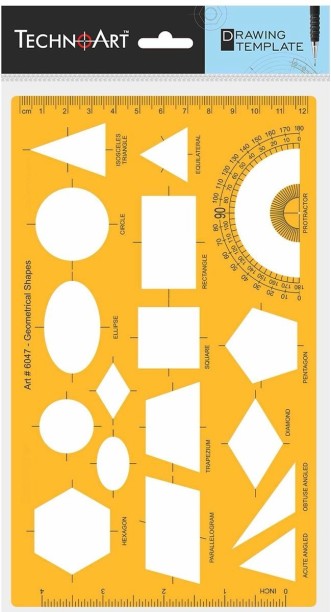TechnoArt 1 1 mm Template Geometrical Shapes