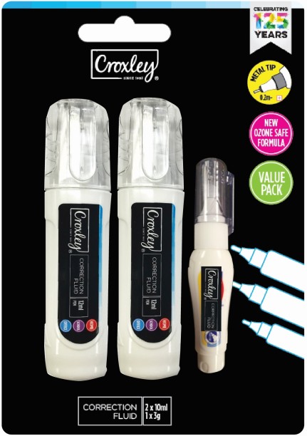 Croxley Croxley Correction Pens 12ml+12ml+4ml 2 mm Correction Pen