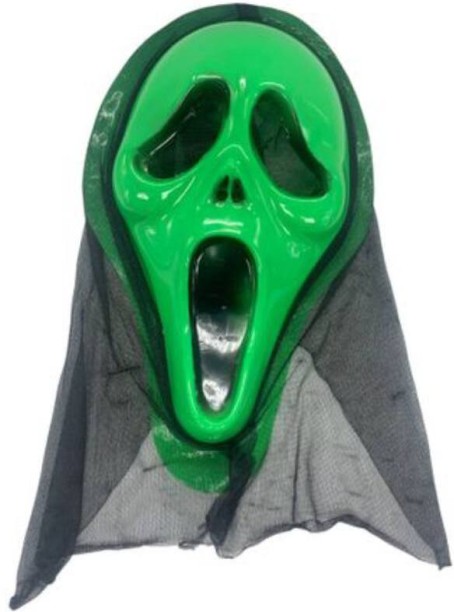 JM Green Scream Inspired with Veil Halloween Mask Costume Wear