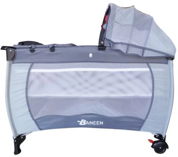 Baneen Baby Cot Crib with Diaper Changer, Net, Toys & Game Entrance Cot