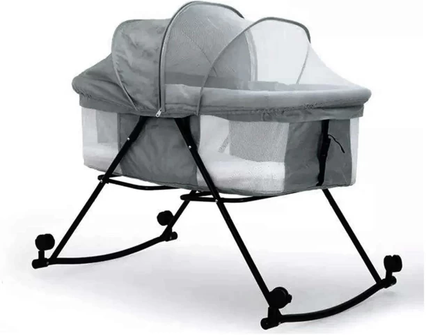 Perfect Dealz Baby Rocker Bassinet Crib & Co-Sleeper with Detachable Mosquito Net Bassinet