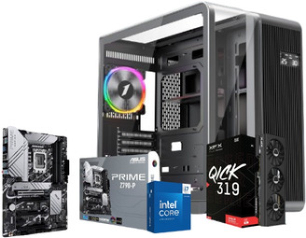 1STPLAYER [CC PreBuilt] Liquid Cooled 2TB NVMe "Player 2" Intel Core i7-14700K (32 GB RAM/XFX Radeon RX 7700 XT Graphics/Windows 11 Pro/12 GB Graphics Memory) Mid Tower