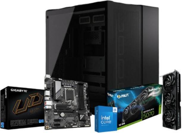 Corsair [CC PreBuilt] liquid Cooled 2TB NVMe "Corsairs Wrath" Intel Core i5-14600K (32 GB RAM/GeForce RTX 5070 Graphics/Windows 11 Pro/12 GB Graphics Memory) Mid Tower