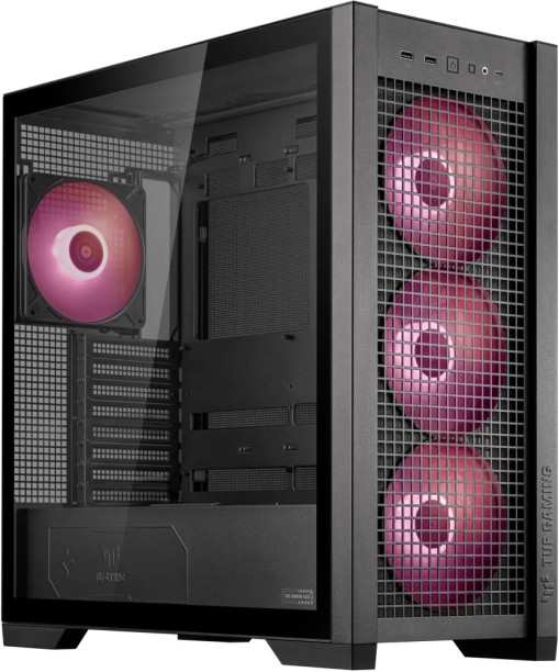 Asus TUF Gaming GT302 ARGB. Form factor: Midi Tower, Type: PC, Product colour: Black Intel 13th Gen → DDR4 or DDR5 (0 MB RAM/NVIDIA GeForce RTX 4090 Graphics/Windows 11 Pro/24 GB Graphics Memory) Gaming Tower