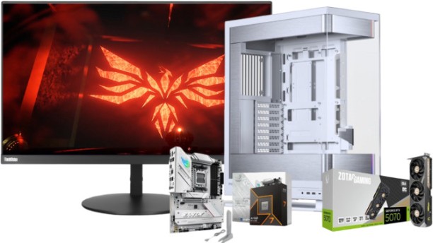 Phanteks [CC PreBuilt Bundle] Liquid Cooled 2TB NVMe "Project Veil" AMD Ryzen 7 9700X (32 GB RAM/RTX 5070 Graphics/Windows 11 Pro/12 GB Graphics Memory) Mid Tower