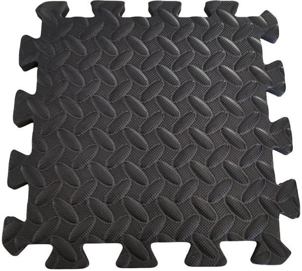 Umlozi Eva Foam Coloured Mat 6 Piece - 25cm x 25cm - Black Plain Crib Toy and Play Gym