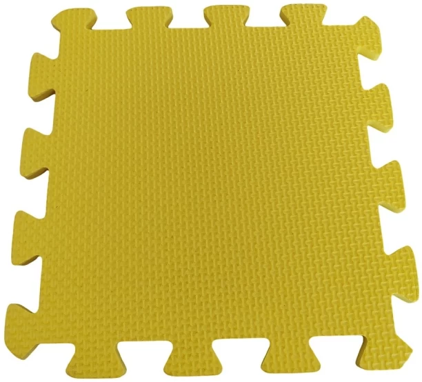 Umlozi Eva Foam Coloured Mat 6 Piece - 25cm x 25cm - Yellow Plain Crib Toy and Play Gym