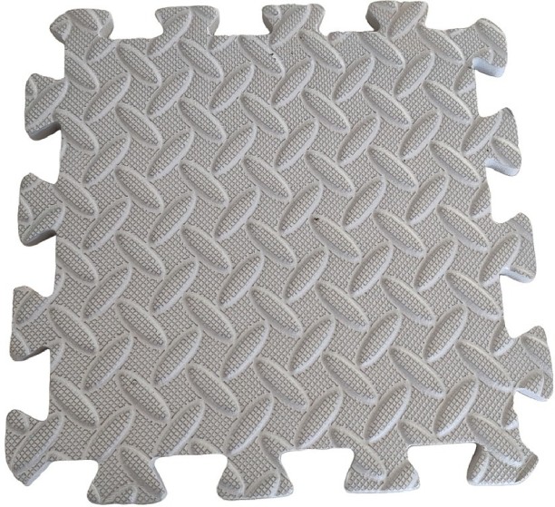 Umlozi Eva Foam Coloured Mat 6 Piece - 25cm x 25cm - Silver Plain Crib Toy and Play Gym