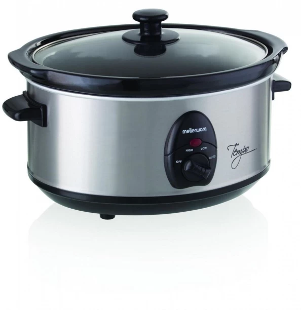 Mellerware Stainless Steel Brushed 240W "Tempo" Slow Cooker