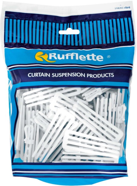 Rufflette White Curtain Hooks (20 cm x 4 cm)