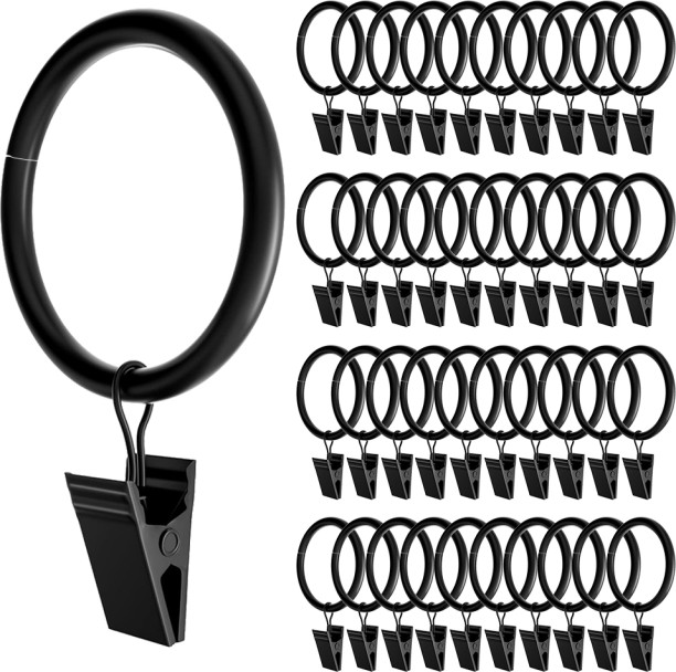 chenshia Black Curtain Rings (6.5 cm x 3.6 cm)