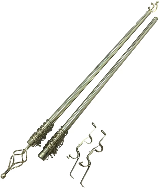 SMTE Silver Curtain Rods (100 cm x 20 cm)