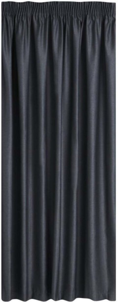 Classic Collection Adora Taped Curtain Charcoal Black Room Darkening (230 cm x 250 cm) Polyester Curtain