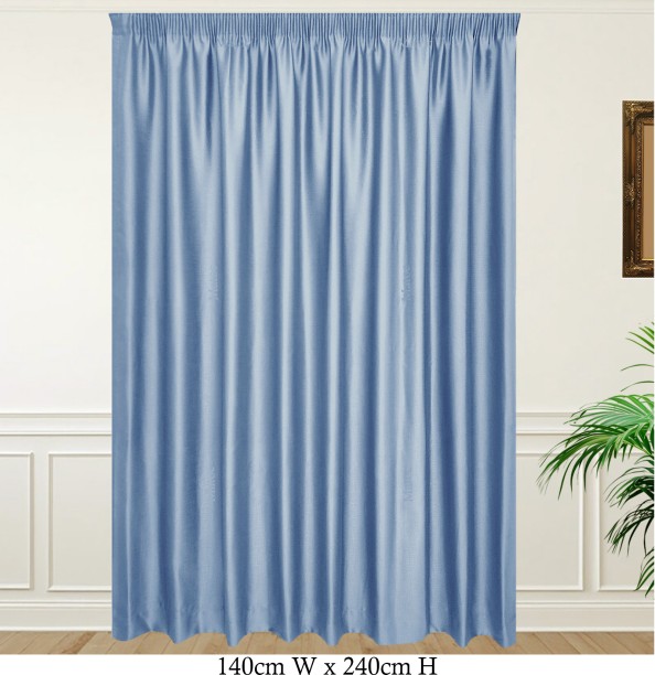 Matoc Designs Curtain Blockout Shimmer Light Blue Taped 140cm W x 240cm H Blackout (140 cm x 240 cm) Blends Curtain