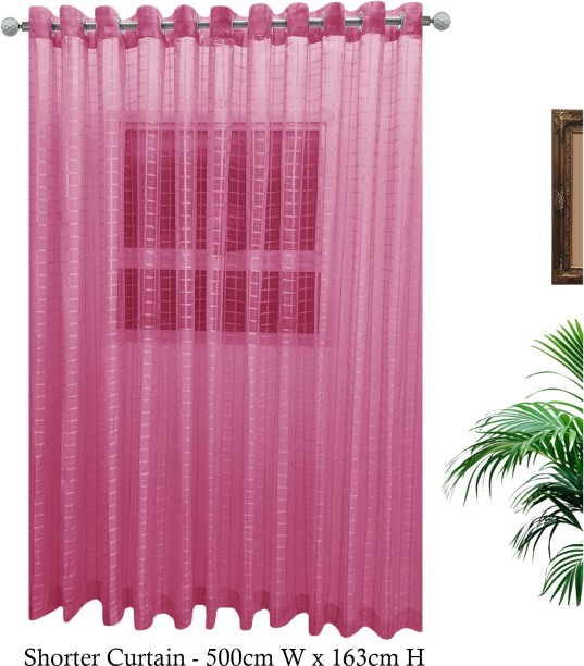 Matoc Designs Curtain Grid Voile Cerise Pink Eyelet 500cm W x 163cm H Semi Transparent (500 cm x 163 cm) Blends Curtain