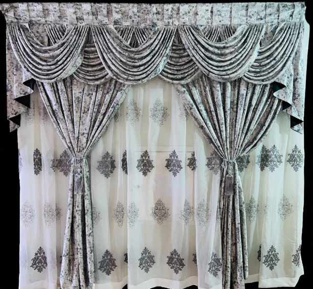 Sikandar Curtain with lace nice frill design Room Darkening (500 cm x 240 cm) Blends Curtain
