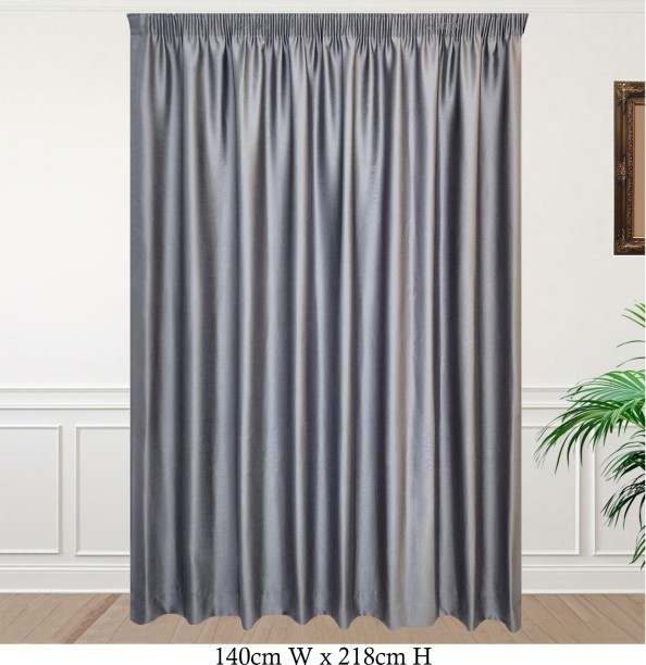 Matoc Designs Curtain Blockout Shimmer Grey Taped 140cm W x 218cm H Blackout (140 cm x 218 cm) Blends Curtain