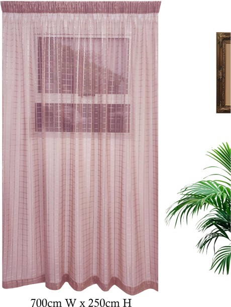 Matoc Designs Curtain Grid Voile Dusty Pink Taped 700cm W x 250cm H Semi Transparent (700 cm x 250 cm) Blends Curtain