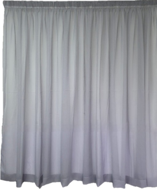 Curtain Lace Grey Curtain Semi Transparent (230 cm x 500 cm) Cotton Curtain