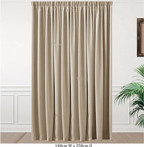 Matoc Designs 100% Blackout Modern Smooth Parchment - Taped - 140cm W x 250cm H Blackout (140 cm x 250 cm) Blends Curtain