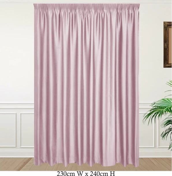 Matoc Designs Curtain Blockout Shimmer Light Pink Taped 230cm W x 240cm H Blackout (230 cm x 240 cm) Blends Curtain