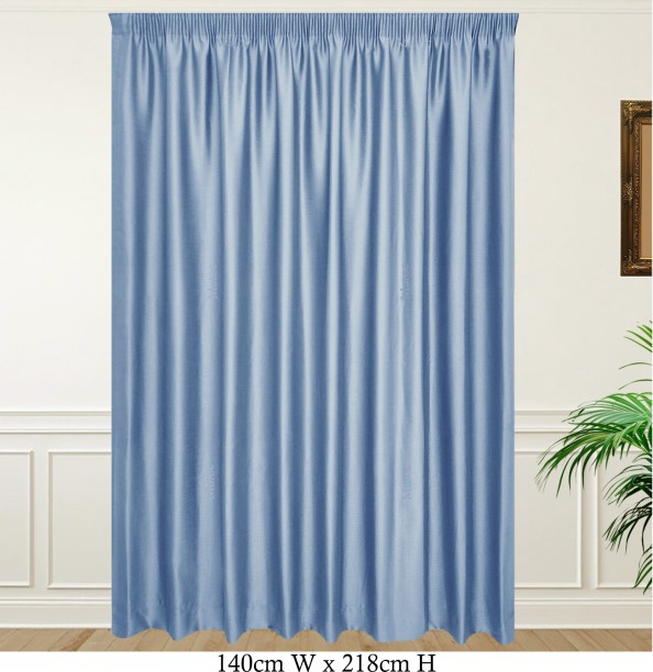 Matoc Designs Curtain Blockout Shimmer Light Blue Taped 140cm W x 218cm H Blackout (140 cm x 218 cm) Blends Curtain