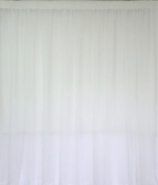 Curtain Lace White Striped Lace Semi Transparent (230 cm x 500 cm) Cotton Curtain
