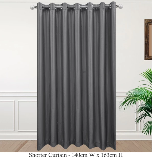 Matoc Designs Curtain Blockout Shimmer Dark Grey Eyelet 140cm W x 163cm H Blackout (140 cm x 163 cm) Blends Curtain