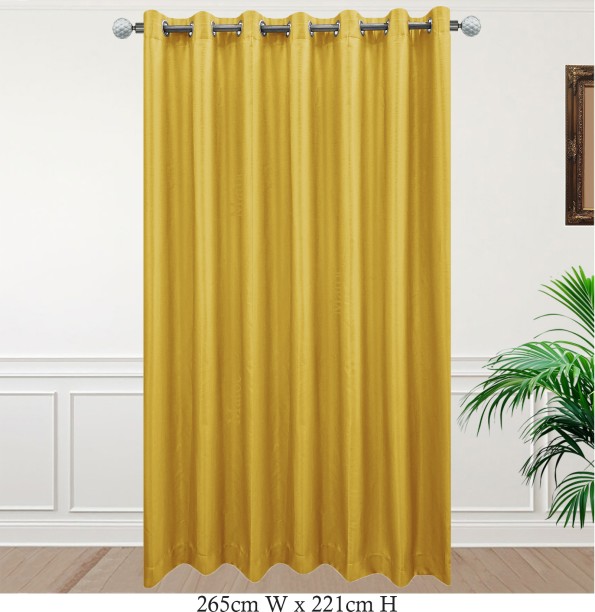Matoc Designs Curtain Blockout Shimmer Mustard Eyelet 265cm W x 221cm H Blackout (265 cm x 221 cm) Blends Curtain