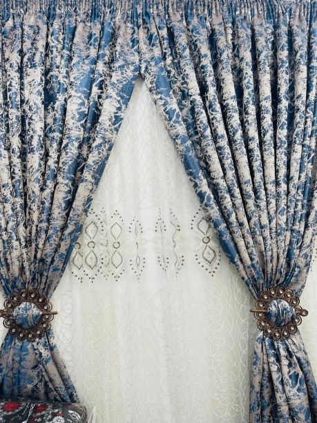 Stylish Curtain_Lining Blockout (250 cm x 230 cm) Polyester, Linen Blend Curtain