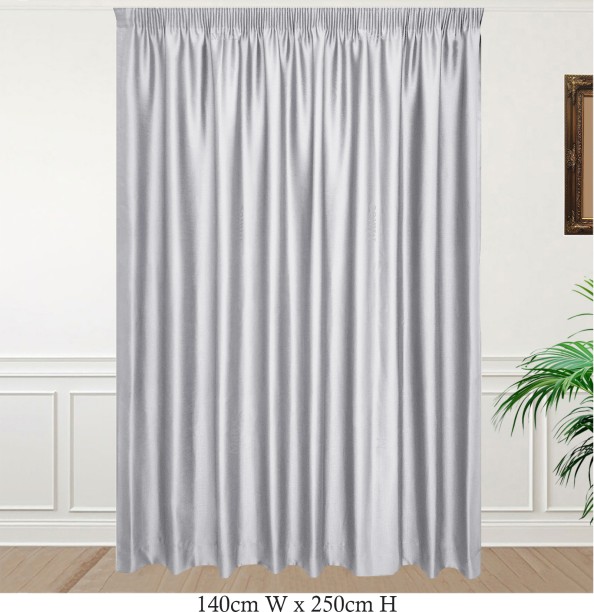Matoc Designs Curtain Blockout Shimmer Light Grey Taped 140cm W x 250cm H Blackout (140 cm x 250 cm) Blends Curtain