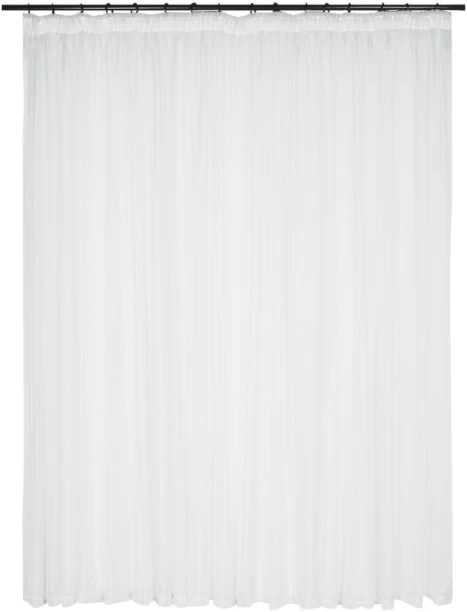 SMTE Plain Voile Window Curtain - White - 250 x 218 cm Semi Transparent (250 cm x 218 cm) Polyester Curtain