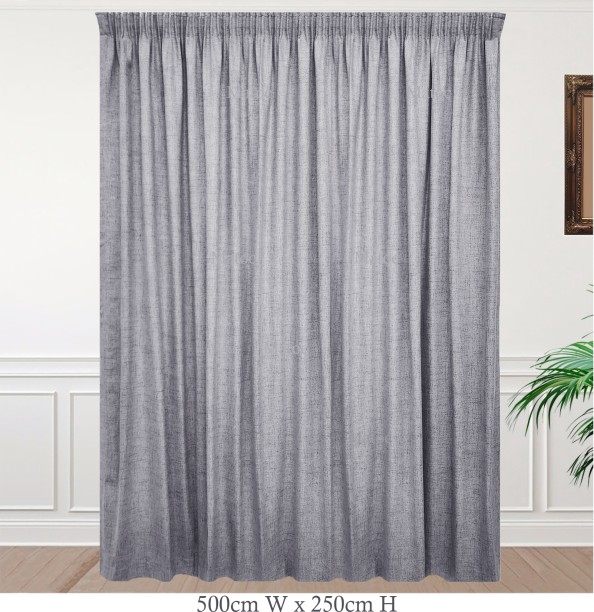 Matoc Designs Matoc Curtain Blackout Cloudy Grey Taped 500cm W x 250cm H Blackout (500 cm x 250 cm) Blends Curtain