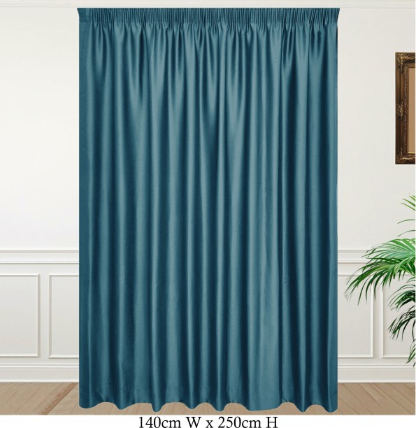 Matoc Designs Curtain Blockout Shimmer Teal Taped 140cm W x 250cm H Blackout (140 cm x 250 cm) Blends Curtain